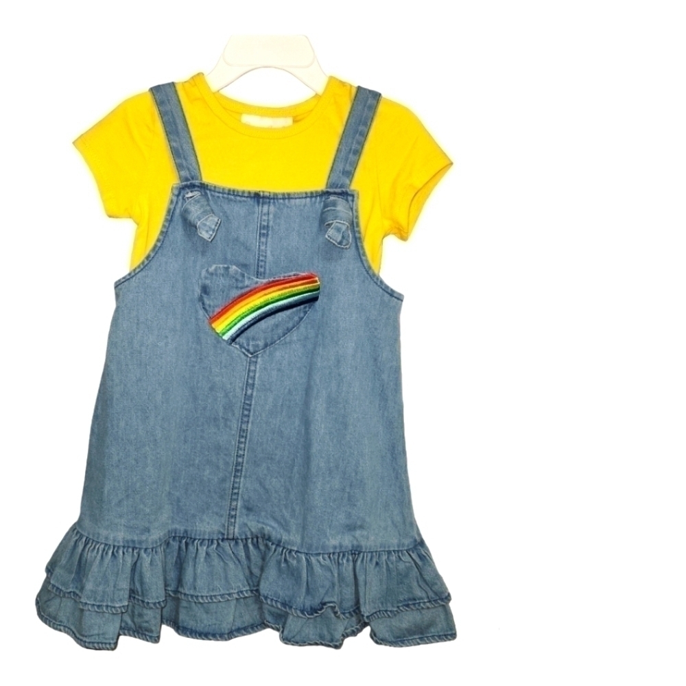 Bonnie Jean NWT 2 pc set Denim Dress and T-shirt 3T - Picture 2 of 8